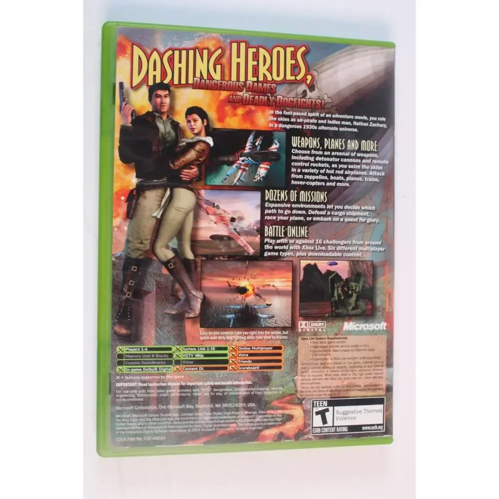 Crimson Skies High Road Revenge (Microsoft Xbox, 2003) Complete, tested